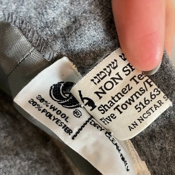 Vintage Wool Skirt Gray Pleated Simple Classic Modest Lined Professional Office - Picture 3 of 12